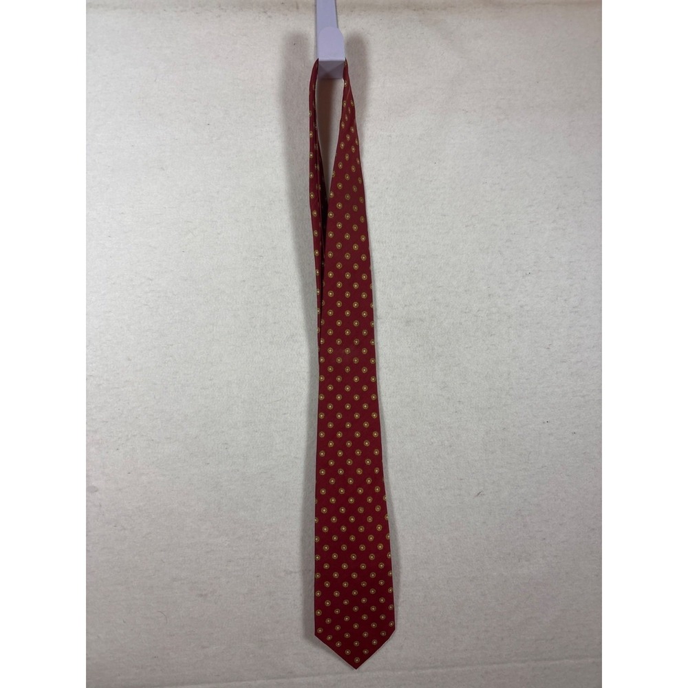 Brooks Brothers Necktie Mens OS Burgundy Cotton Floral Medallion Tie